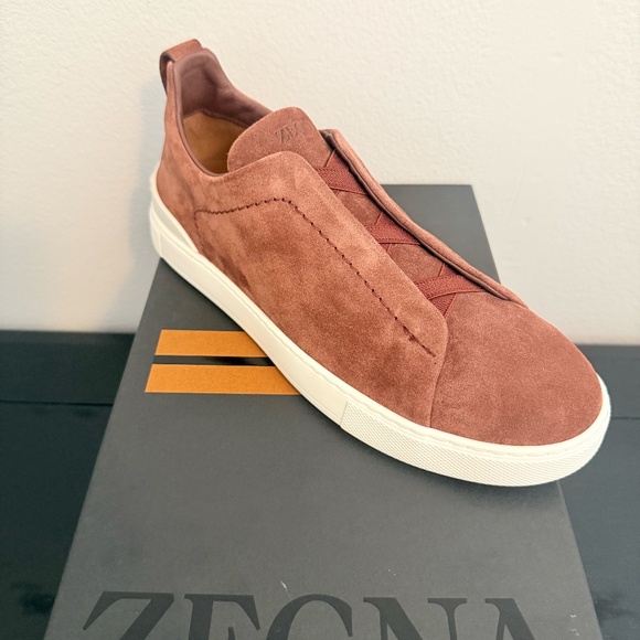 ZEGNA TRIPLE STITCH SNEAKER SUEDE 41EU - Picture 2 of 2